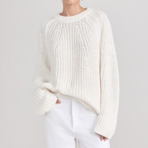 Free People Oversized Knit Sweater in White - Picture 2 of 6